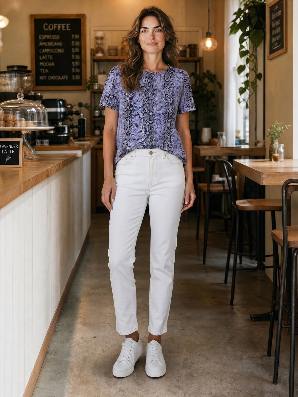New Worthington 100% Silk Lavender Snake Print Short Sleeve Top Size L